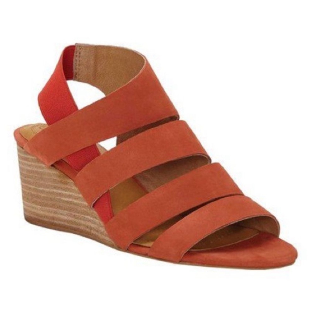 NEW CORSO COMO ORANGE SOFT NUBUCK LEATHER WEDGE